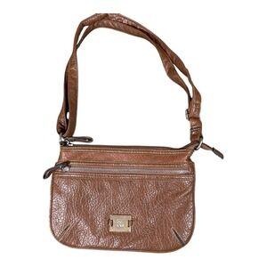 Style & Co. Crossbody Bag Purse Brown Faux Leather Adjustable Strap Small‎